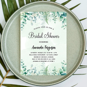 Bridal shower eucalyptus woodland invitation