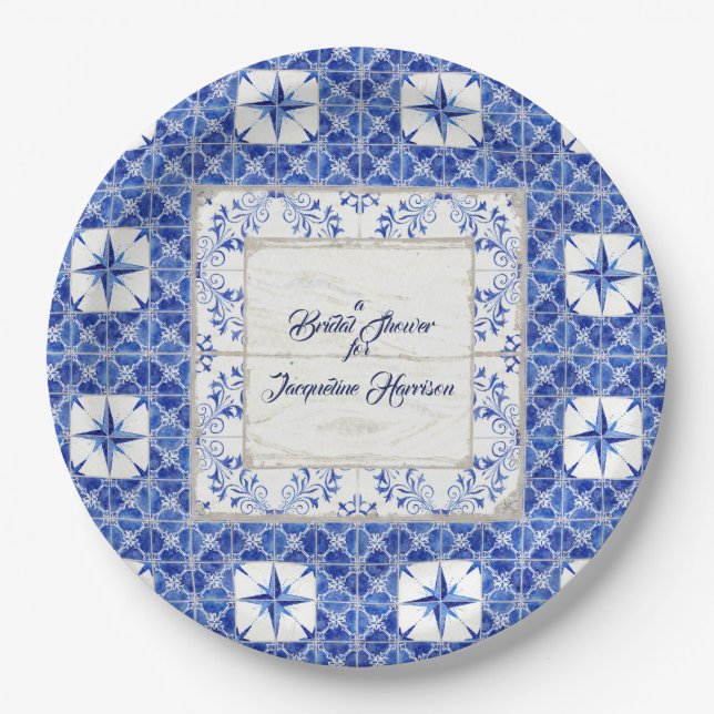 Bridal Shower European Country Rustic Farmhouse Paper Plate (Front)