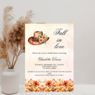Bridal Shower fall in love florals orange cowgirl Invitation
