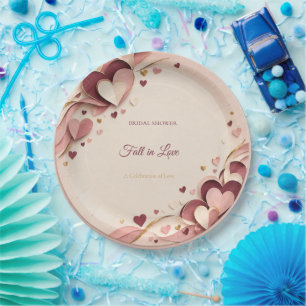 bridal shower fall in love paper plates