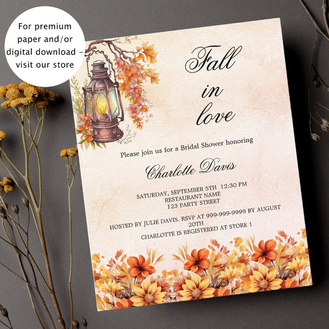 Bridal Shower fall love orange budget invitation (Creator Uploaded)