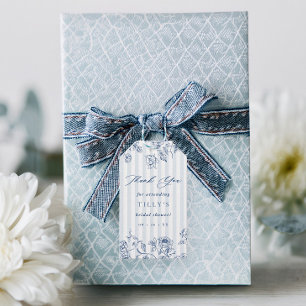 Bridal Shower Favor Tags Something Blue Gift Wrap