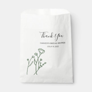 Bridal Shower Favour Bag Wildflower Sage