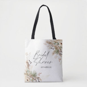 Bridal shower favour pampas eucalyptus elegant tot tote bag