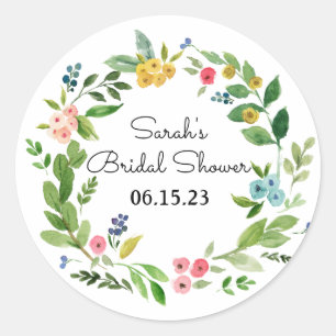 Bridal Shower Favour Sticker Label Gifts Circle