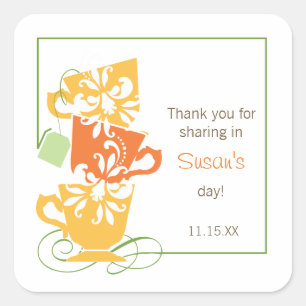 Bridal Shower Favour Sticker - Tea