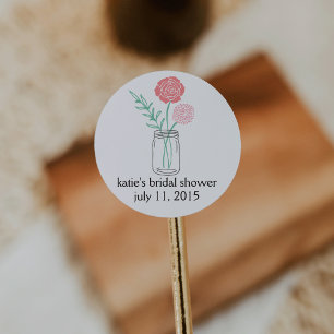 Bridal Shower Favour Stickers   Botanical Mason Ja