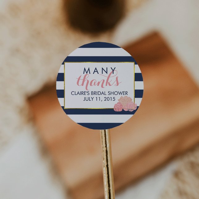 Bridal Shower Favour Stickers Midnight Blush Peony (Creator Uploaded)
