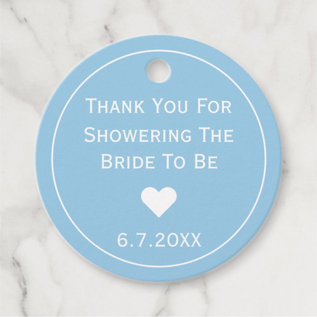 Bridal Shower Favour Tag (Front)