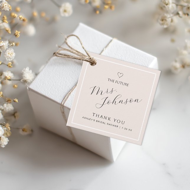 Bridal Shower Favour Tag | The Future Mrs Thank Yo (Favor tag)