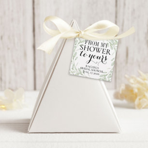 bridal shower favour tags, From my shower to yours Tags