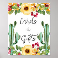 Bridal Shower Fiesta Cards and Gifts Sign