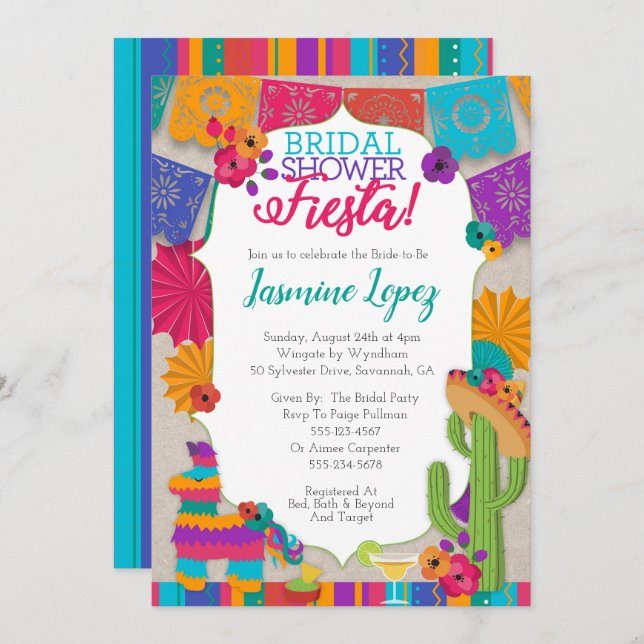 Bridal Shower Fiesta Invitation (Front/Back)