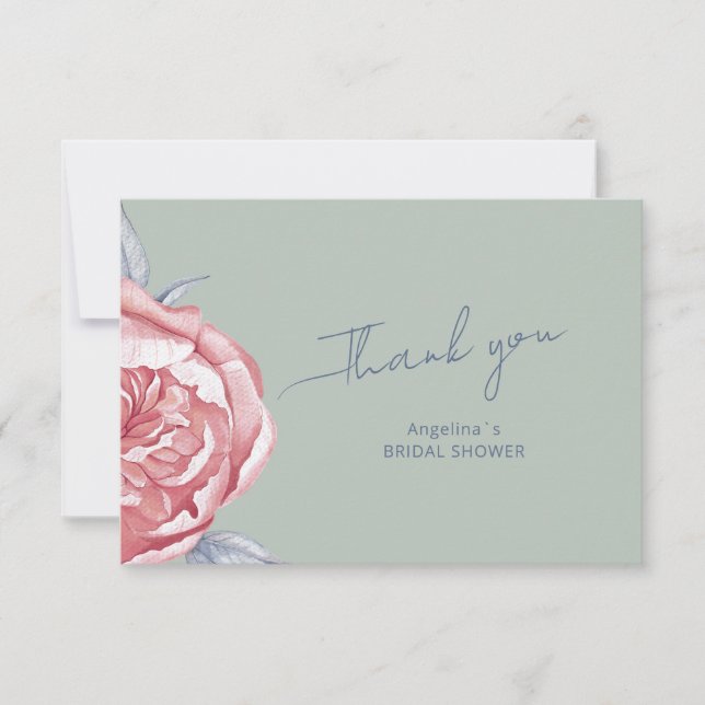 Bridal Shower  flat  thank you card  (Front)