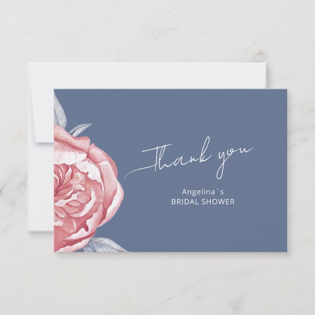 Bridal Shower  flat  thank you card  (Front)