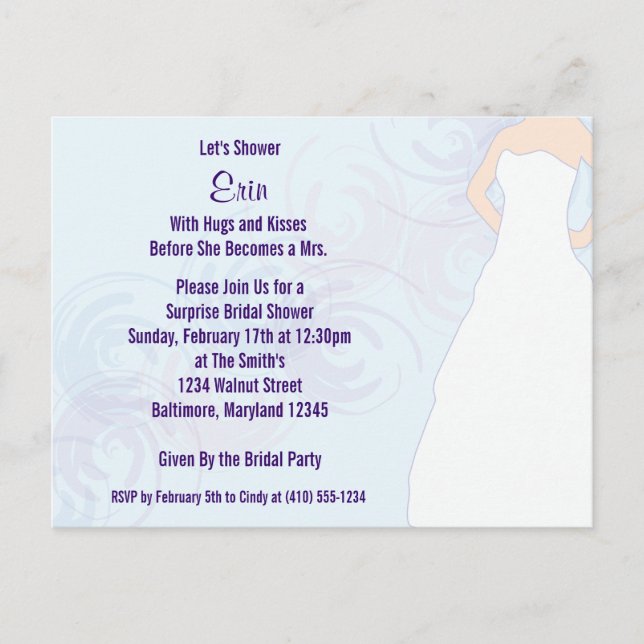 Bridal Shower Flora Invite Postcards (Front)