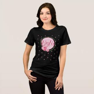 Bridal shower Floral Black Tshirts Girl Bestie 