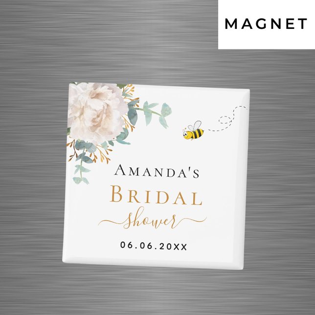 Bridal Shower floral eucalyptus greenery bee Magnet (Creator Uploaded)