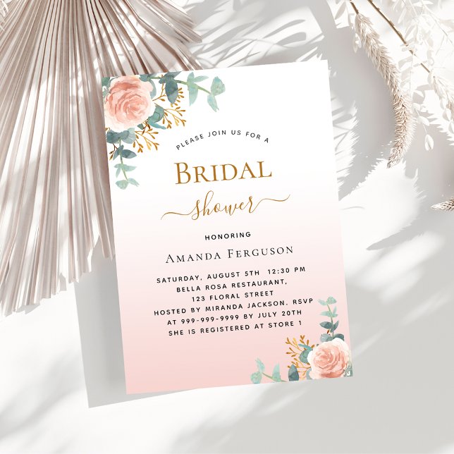 Bridal Shower floral rose gold greenery Invitation (Creator Uploaded)