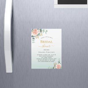 Bridal Shower floral rose gold greenery luxury Magnetic Invitation