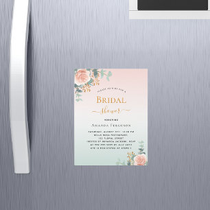 Bridal Shower floral rose gold greenery luxury Magnetic Invitation