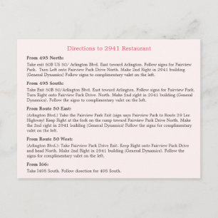 Bridal Shower Floral Stripes Restaurant Direction Invitation Postcard