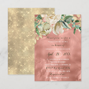 Bridal Shower Flower Brunch Mint Roses Blush Rose Invitation