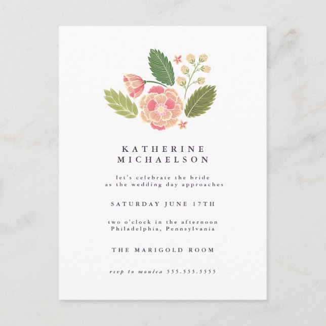 BRIDAL SHOWER | Flower Garden Postcard (Front)