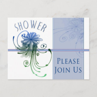 Bridal Shower Flower invitation Postcard