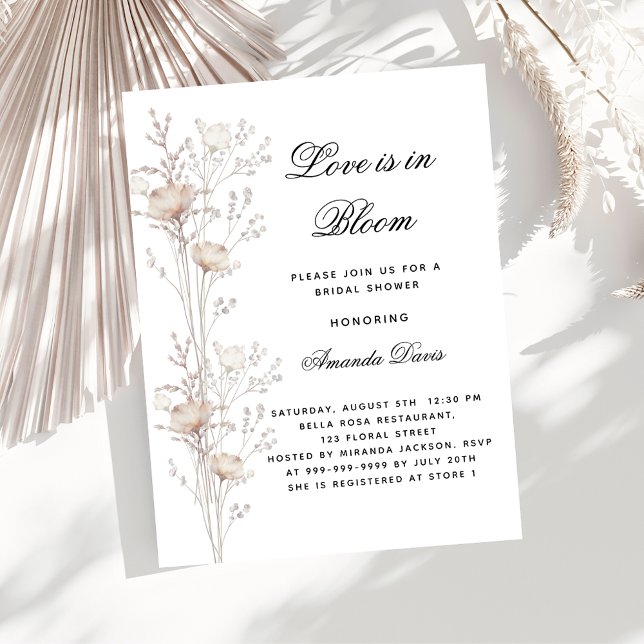 Bridal shower flowers love bloom budget invitation flyer (Creator Uploaded)