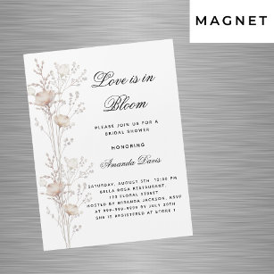 Bridal shower flowers love in bloom blush luxury magnetic invitation