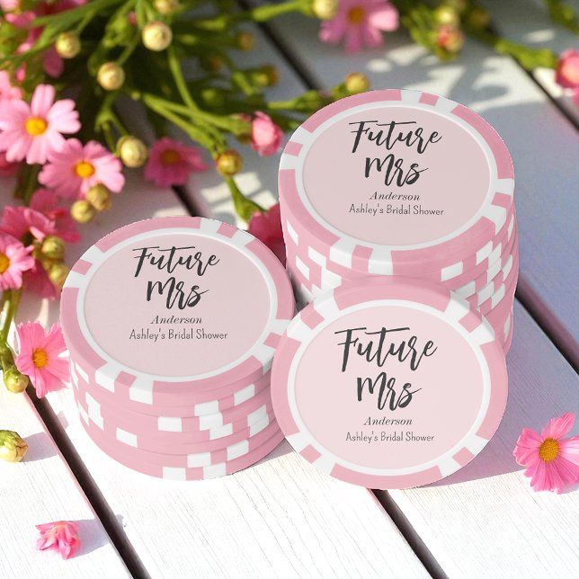 Bridal Shower Future Mrs Blush Pink  Poker Chips (Creator Uploaded)