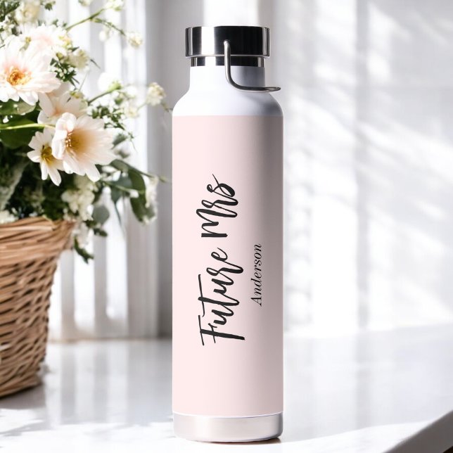 Bridal Shower Future Mrs Blush Pink  Water Bottle (Creator Uploaded)