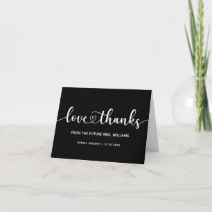 Bridal Shower Future Mrs Trendy Chic Stylish Heart Thank You Card