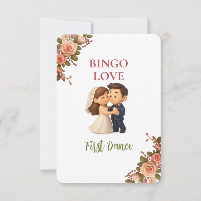 Bridal Shower Game Bingo Card – First Dance (Front)