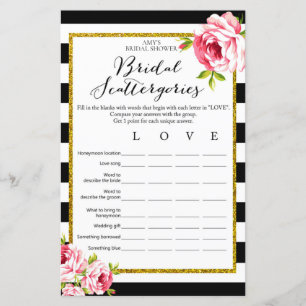 Bridal Shower Game - Bridal Scattergories