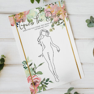 Bridal Shower Game Eggshell Blush Guess the Dress Flyer