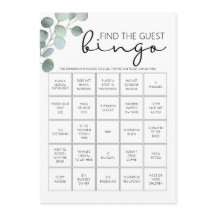 Bridal Shower Game-Find the Guest Bingo