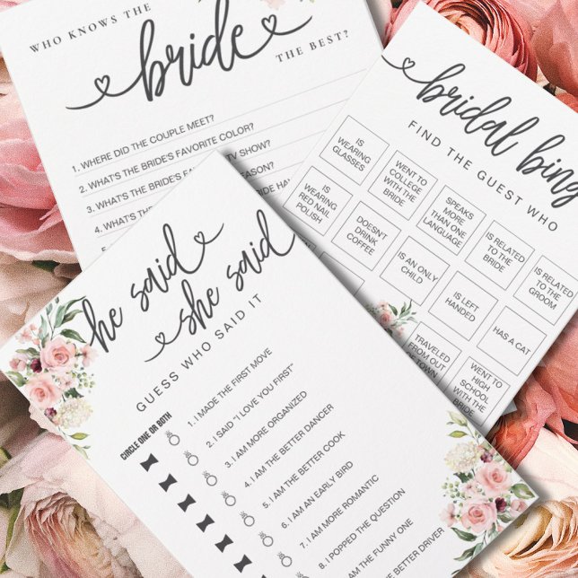 Bridal Shower Game He Said She Said Guess (Creator Uploaded)