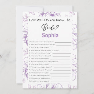 Bridal Shower Game How Well Do You Know The Bride Invitation