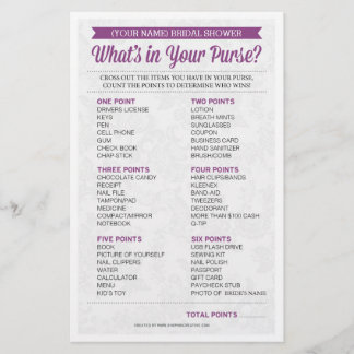 Bridal Shower Game / Personalised / Purse Raid