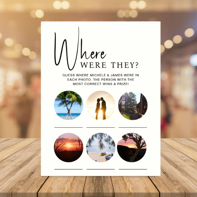 Bridal Shower Game Where Are They Photo Card (Creator Uploaded)