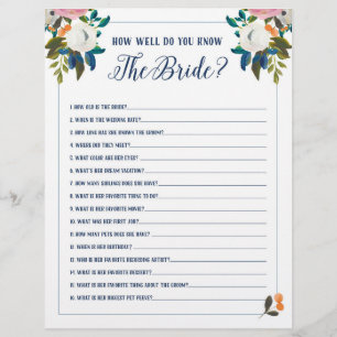 Bridal Shower Games How Well Do You Know The Bride
