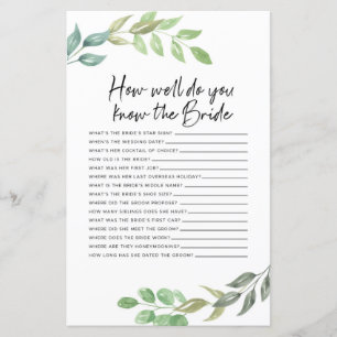 Bridal Shower Games How Well Do You Know The Bride
