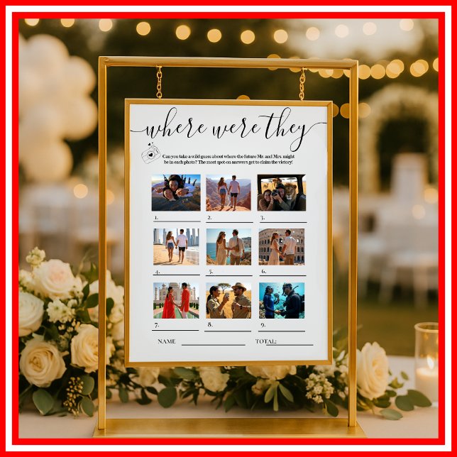 Bridal Shower Games WHERE WERE THEY Poster (Creator Uploaded)