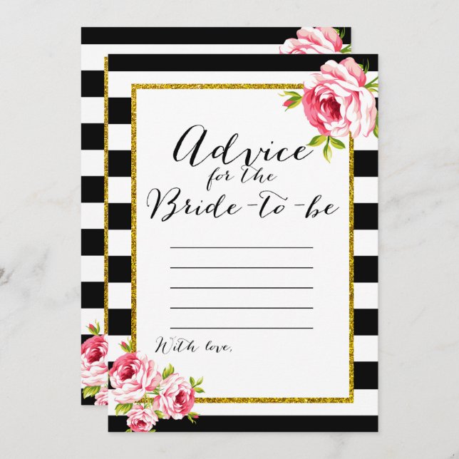 Bridal Shower Games x2 - Advice | Bingo Invitation (Front/Back)