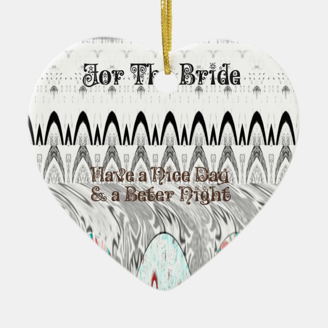 Bridal Shower Gift Art Print Ceramic Tree Decoration (Front)