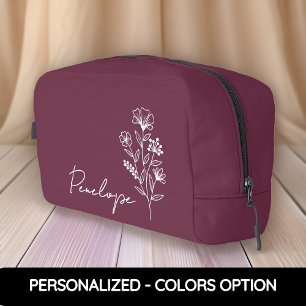 Bridal Shower Gift, Custom Name Floral Travel Bag