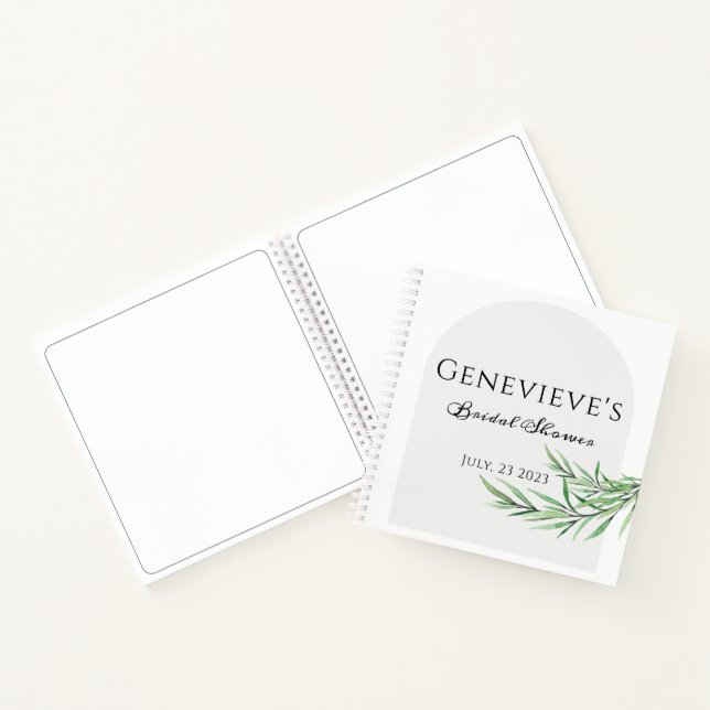Bridal Shower Gift Notebook | sprig of greenery (Inside)