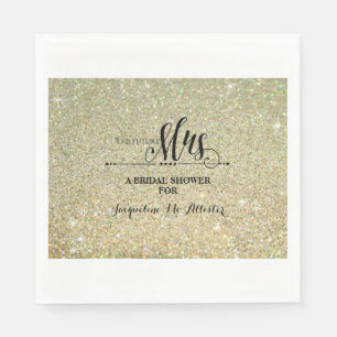 Bridal Shower Gold Glitter Future Mrs. Modern Fab Napkin